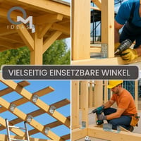 OMIDEAS 12db Szögösszekötő 90x50x55mm Fúrható Ezüst Horganyzott 8