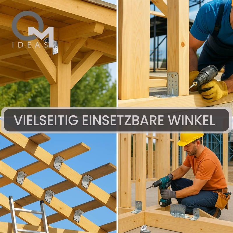 OMIDEAS 12db Szögösszekötő 90x50x55mm Fúrható Ezüst Horganyzott