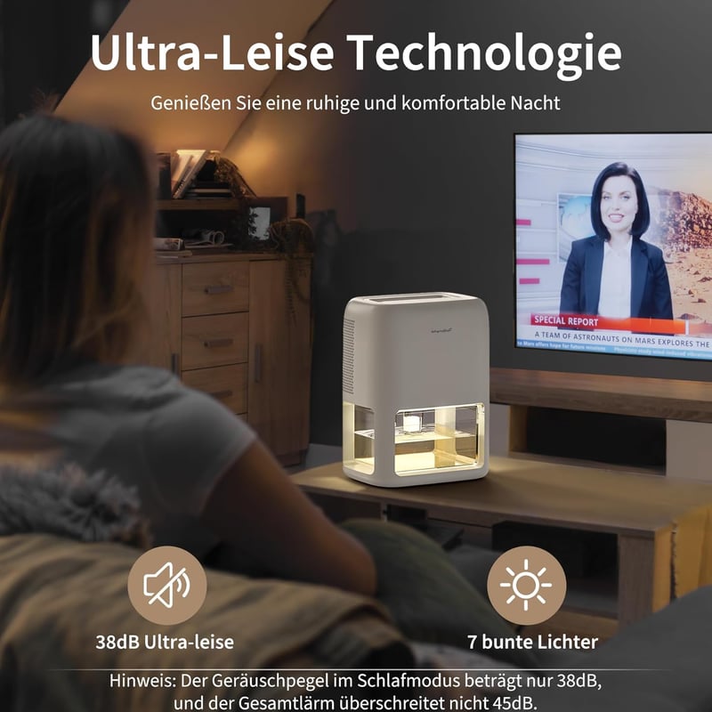 OMISOON 1800ml Elektromos Páramentesítő Hálószobához Fürdőszobához Csendes
