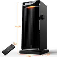 OMISOON PTC kerámia ventilátoros fűtőtest 2000W, 90° lengés, 24h időzítő - fekete 9