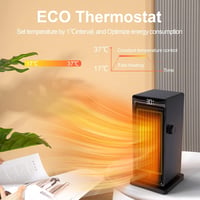 OMISOON PTC kerámia ventilátoros fűtőtest 2000W, 90° lengés, 24h időzítő - fekete 6