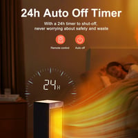 OMISOON PTC kerámia ventilátoros fűtőtest 2000W, 90° lengés, 24h időzítő - fekete 5