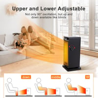 OMISOON PTC kerámia ventilátoros fűtőtest 2000W, 90° lengés, 24h időzítő - fekete 3