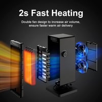 OMISOON PTC kerámia ventilátoros fűtőtest 2000W, 90° lengés, 24h időzítő - fekete 2