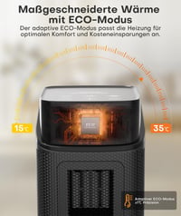 OMISOON 2000W PTC ventilátoros fűtőgép termosztáttal, 24H időzítővel és távirányítóval 6