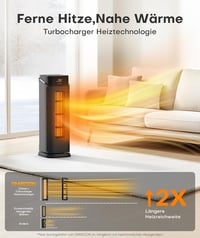 OMISOON 2000W PTC ventilátoros fűtőgép termosztáttal, 24H időzítővel és távirányítóval 4