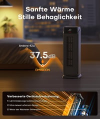 OMISOON 2000W PTC ventilátoros fűtőgép termosztáttal, 24H időzítővel és távirányítóval 7