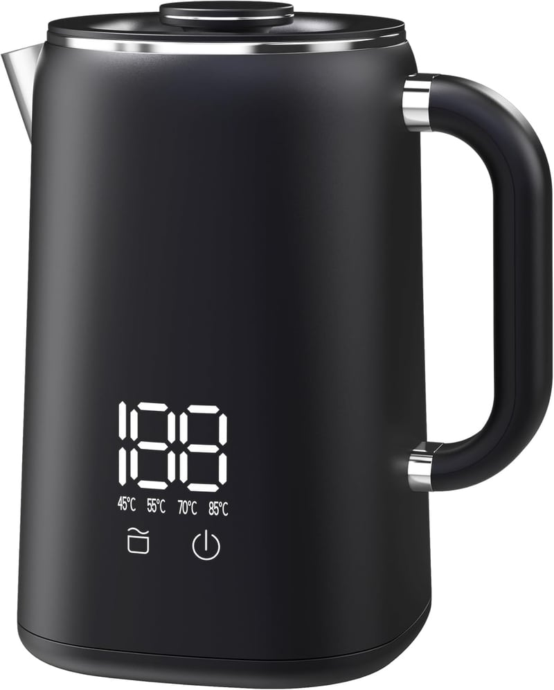 OMISOON Rozsdamentes Vízforraló 1.7L Hőmérsékleti Szabályozás 45-100°C