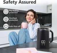 OMISOON Rozsdamentes Vízforraló 1.7L Hőmérsékleti Szabályozás 45-100°C 5