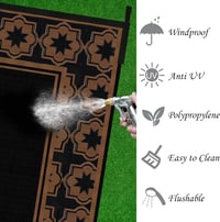Ommda Kültéri Műanyag Szőnyeg Geometrikus Mintás Vízálló UV Álló Teraszra 5