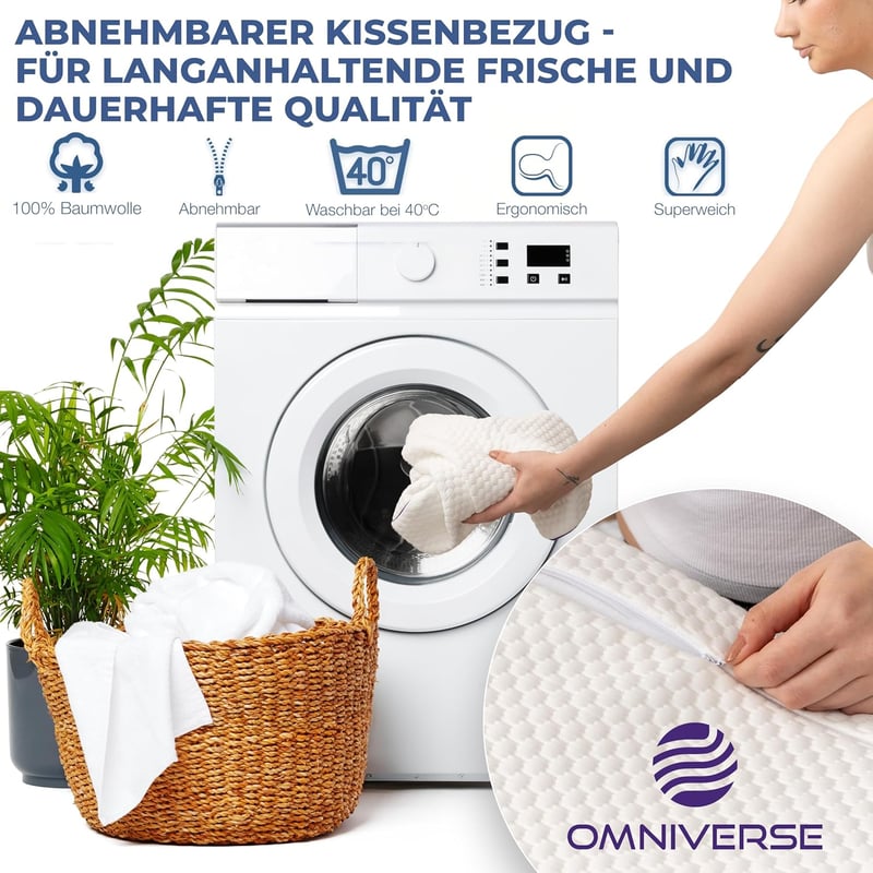 Omniverse Memóriahabos Ergonomikus Nyakpárna Közepes Támogatással 55x37cm