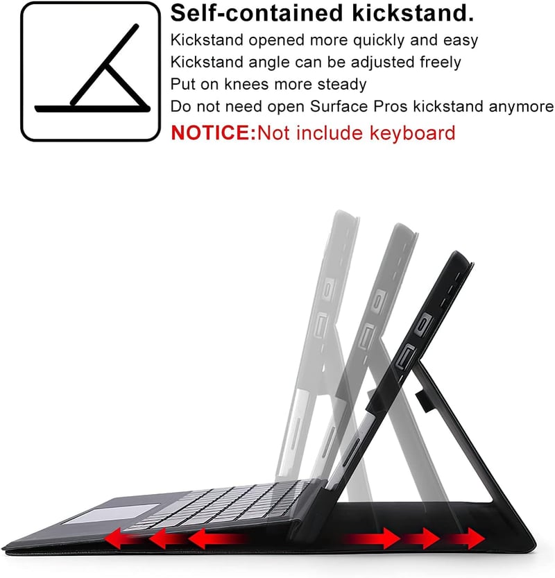 Omnpak Microsoft Surface Pro 7+/7/6/5/4 tok állítható nézőszöggel Type Cover kompatibilis