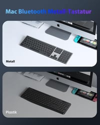 OMOTON Alumínium Bluetooth Billentyűzet Vezeték Nélküli Mac Kompatibilis Ergonomikus 5