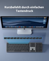 OMOTON Alumínium Bluetooth Billentyűzet Vezeték Nélküli Mac Kompatibilis Ergonomikus 2