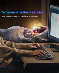 OMOTON Alumínium Bluetooth Billentyűzet Vezeték Nélküli Mac Kompatibilis Ergonomikus 3