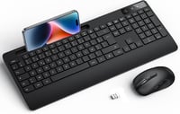 OMOTON AZERTY Vezeték nélküli ergonomikus billentyűzet csuklótámasszal, numerikus billentyűzettel, fekete 9