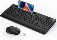 OMOTON AZERTY Vezeték nélküli ergonomikus billentyűzet csuklótámasszal, numerikus billentyűzettel, fekete 1