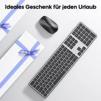 OMOTON Bluetooth tipkovnica i miš za Mac, bežični QWERTZ, sivi 6