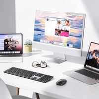 OMOTON Bluetooth tipkovnica i miš za Mac, bežični QWERTZ, sivi 7