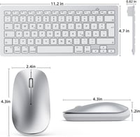 OMOTON Bluetooth Billentyűzet és Egér Szett Mac Eszközökhöz - Kompakt Vezeték Nélküli Kombó MacBook Pro/Air, iMac, Mac Mini Kompatibilitássa 5