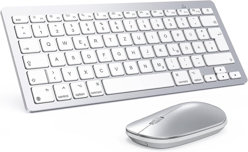OMOTON Bluetooth Billentyűzet és Egér Szett Mac Eszközökhöz - Kompakt Vezeték Nélküli Kombó MacBook Pro/Air, iMac, Mac Mini Kompatibilitássa