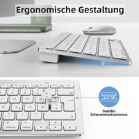 OMOTON Bluetooth Billentyűzet és Egér Szett Mac Eszközökhöz - Kompakt Vezeték Nélküli Kombó MacBook Pro/Air, iMac, Mac Mini Kompatibilitássa 2