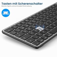Súprava Bluetooth klávesnice a myši OMOTON pre Mac, nabíjateľná, tiché písanie, 3 kanály, kompatibilná s MacBook Air/Pro/iMac/Mac Mini, QWERTY 8
