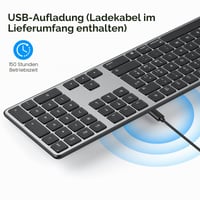 Súprava Bluetooth klávesnice a myši OMOTON pre Mac, nabíjateľná, tiché písanie, 3 kanály, kompatibilná s MacBook Air/Pro/iMac/Mac Mini, QWERTY 3