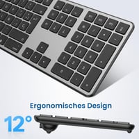 Súprava Bluetooth klávesnice a myši OMOTON pre Mac, nabíjateľná, tiché písanie, 3 kanály, kompatibilná s MacBook Air/Pro/iMac/Mac Mini, QWERTY 7