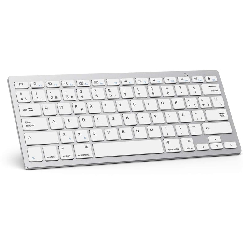OMOTON Bluetooth tipkovnica za iPad/iPhone, španjolski raspored tipki - bijela