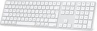 OMOTON Bluetooth Billentyűzet Mac-hez, Újratölthető Vezeték Nélküli Billentyűzet, 3 Csatorna, Ezüst 1