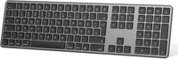 OMOTON Bluetooth Billentyűzet Mac-hez, Újratölthető Vezeték Nélküli, 3 Csatorna, QWERTZ DE Kiosztás, Szürke 1
