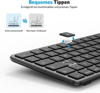 OMOTON Bluetooth Billentyűzet Wireless MacBook Pro/Air iMac Mac Mini Újratölthető 3 Csatorna QWERTZ 3