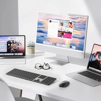 OMOTON Bluetooth Billentyűzet Wireless MacBook Pro/Air iMac Mac Mini Újratölthető 3 Csatorna QWERTZ 8