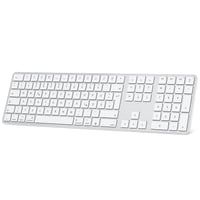 OMOTON Bluetooth klávesnica pre Mac, nabíjateľná bezdrôtová klávesnica, 3 kanály, strieborná 1