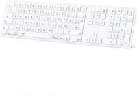 OMOTON Bluetooth Billentyűzet Mac-hez Vezeték Nélküli QWERTZ MacBook Pro Air iMac Mini Fehér AAA Elemmel Működő Teljes Méret 8