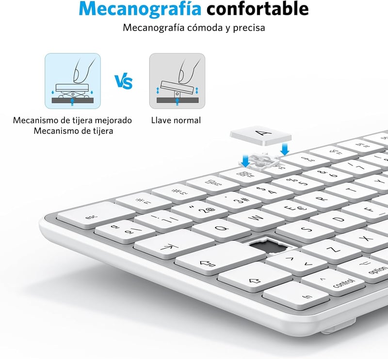 OMOTON Bluetooth Billentyűzet MacBook Air Pro iMac Mac ezüst újratölthető