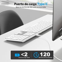 OMOTON Bluetooth Billentyűzet MacBook Air Pro iMac Mac ezüst újratölthető 8