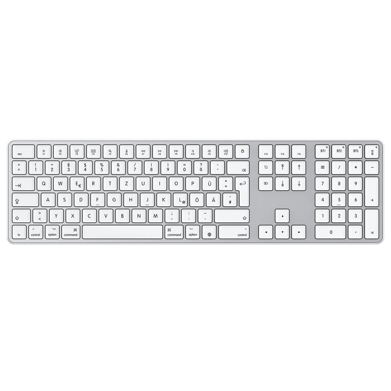 Bluetooth klávesnica OMOTON kompatibilná s MacBook Pro/Air, iMac, nabíjateľná bezdrôtová klávesnica s QWERTZ rozložením