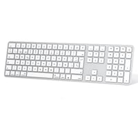 OMOTON Bluetooth klávesnica pre MacOS, 3-kanálová, nabíjateľná – strieborná 1
