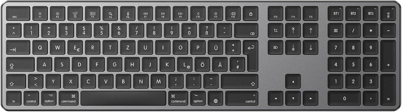 OMOTON Bluetooth Billentyűzet Wireless MacBook Pro/Air iMac Mac Mini Újratölthető 3 Csatorna QWERTZ