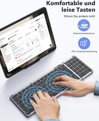 OMOTON Bluetooth Összecsukható Billentyűzet Numerikus Billentyűzettel AZERTY 4
