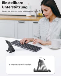 OMOTON Bluetooth Összecsukható Billentyűzet Numerikus Billentyűzettel AZERTY 5
