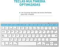 OMOTON Bluetooth Spanyol Billentyűzet iPad iPhone iOS Fehér 5
