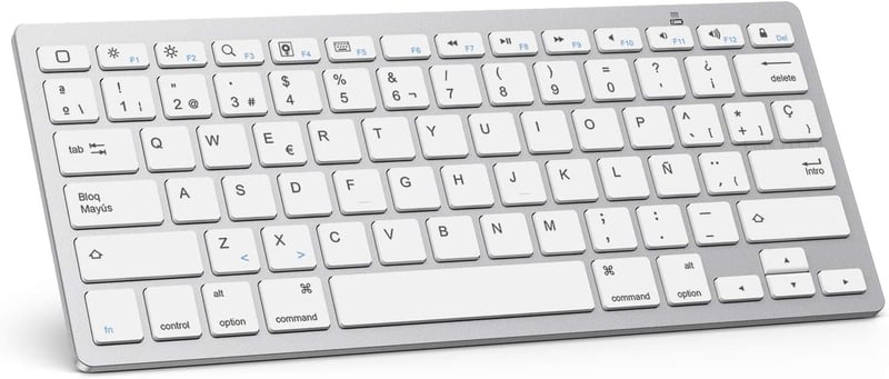 OMOTON Bluetooth Spanyol Billentyűzet iPad iPhone iOS Fehér