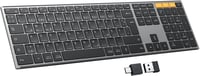 OMOTON Bluetooth Vezeték Nélküli Billentyűzet Fém Házban, Világító QWERTZ, Ergonomikus 9