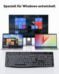 Káblová klávesnica OMOTON s bielym podsvietením a rozložením AZERTY, 2 v 1 USB A/C, pre seniorov, deti a slabozrakých, kompatibilná s Windows 4