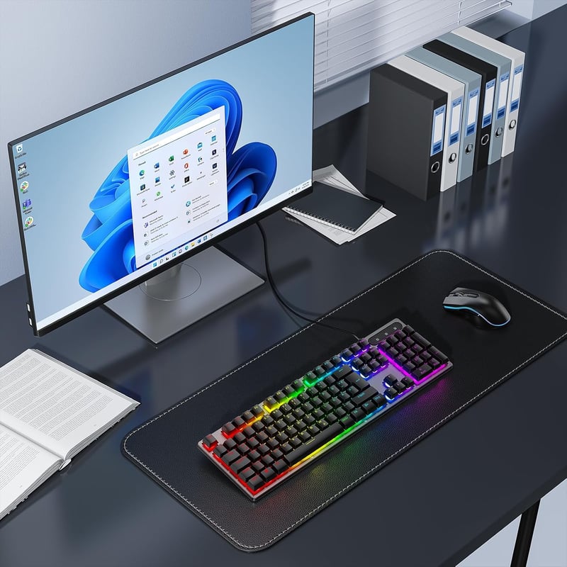 OMOTON Gaming Billentyűzet USB Rainbow LED Világítás, PC Laptop Gamer Billentyűzet, 26 Gombos Ütközésmentes QWERTZ