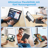 OMOTON iPad 10. generáció billentyűzetes tok, 7 színű háttérvilágítás, touchpad, QWERTZ - fekete 3