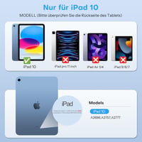 OMOTON iPad 10. generáció billentyűzetes tok, 7 színű háttérvilágítás, touchpad, QWERTZ - fekete 2